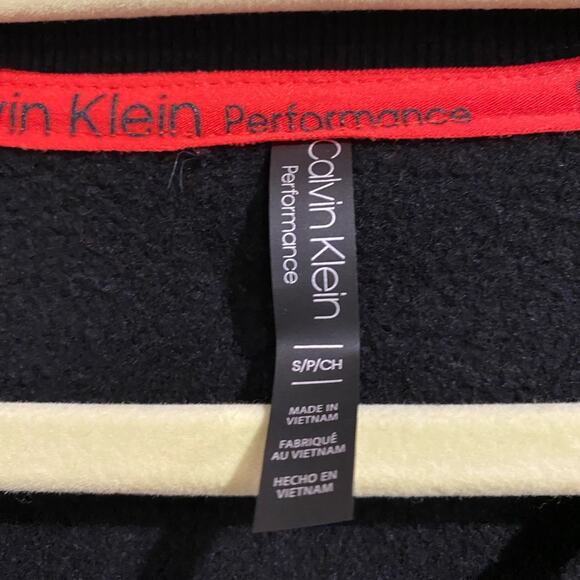 Calvin Klein Performance Black Long Sleeve Logo Crop Sweatshirt Sz S - Picture 9 of 13